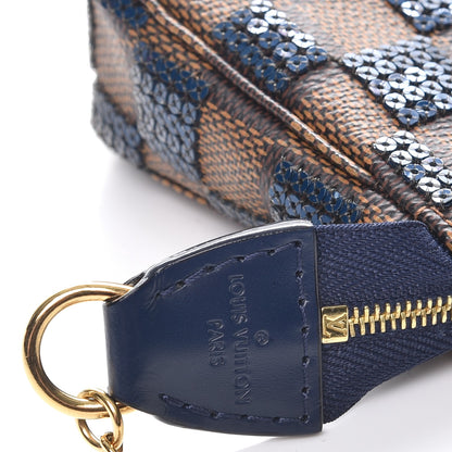 Louis Vuitton Damier Paillettes Mini Pochette Accessories Blue 6 of 11