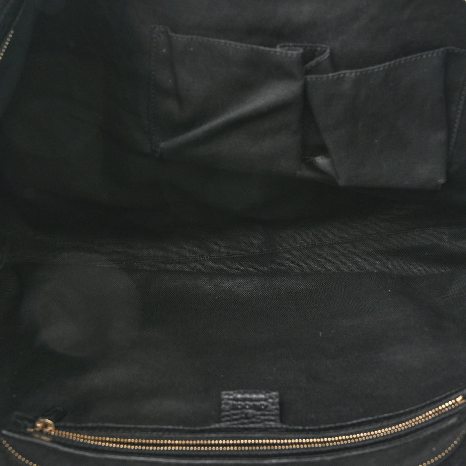 Gucci Pebbled Calfskin Large Bamboo Shopper Tote Black 4 of 9