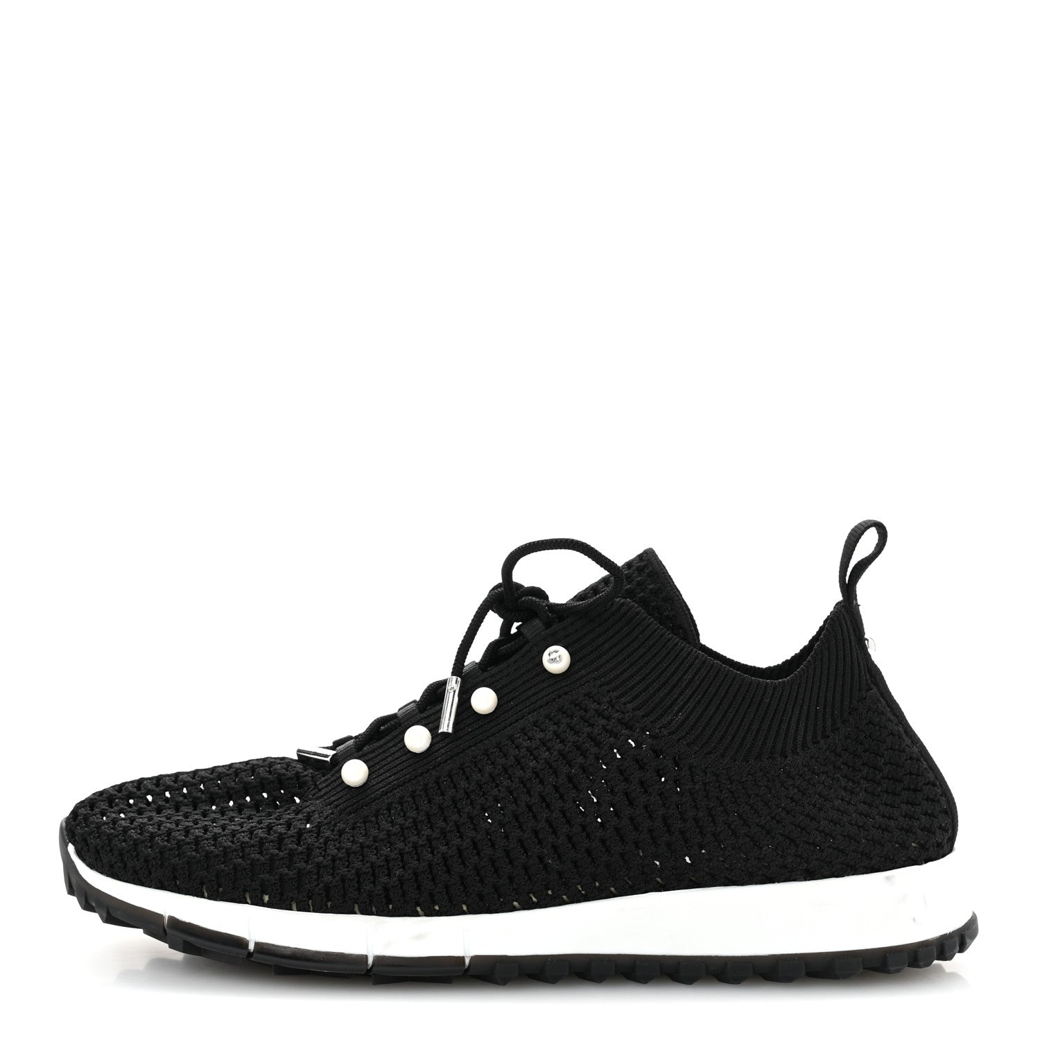Jimmy Choo Veles Knit Pearly Lace Up Sneaker 40 Black 1 of 9