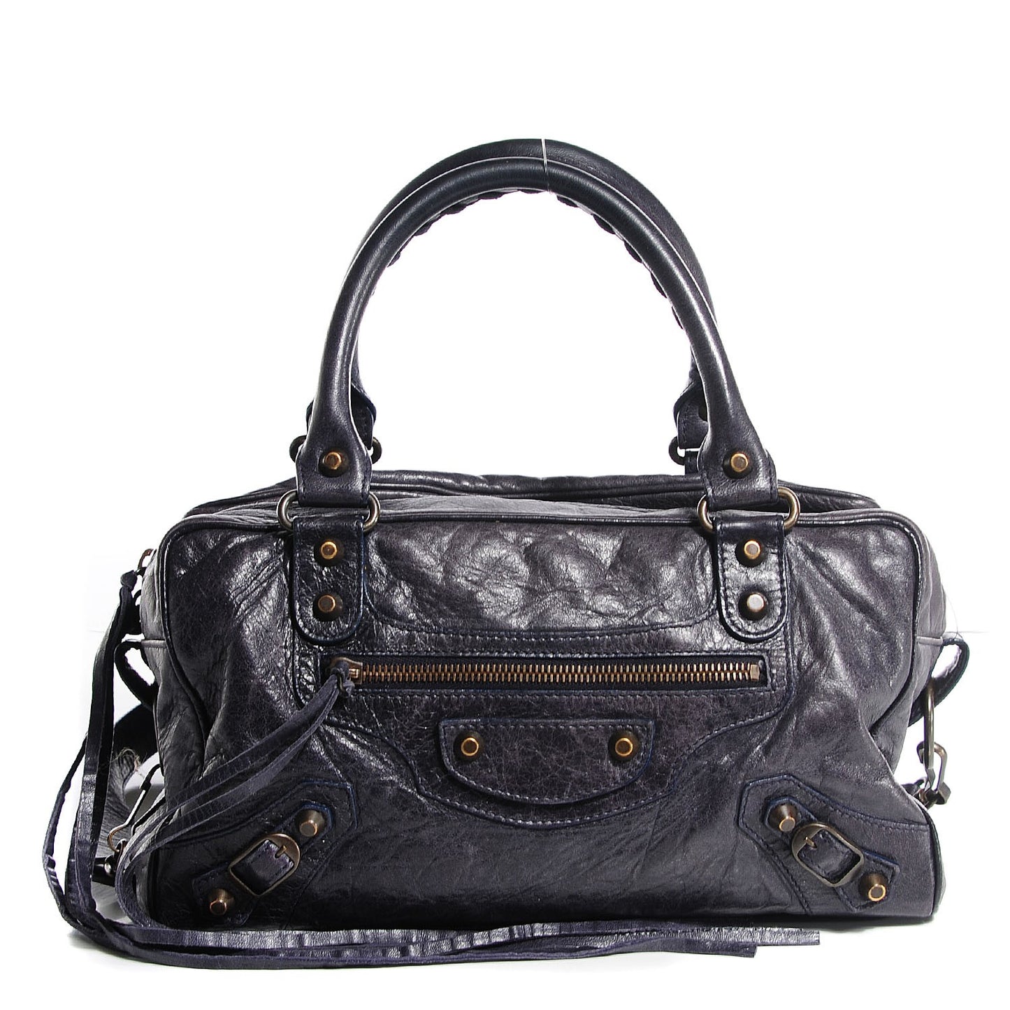 Chevre Classic Hardware Box Bag Ink