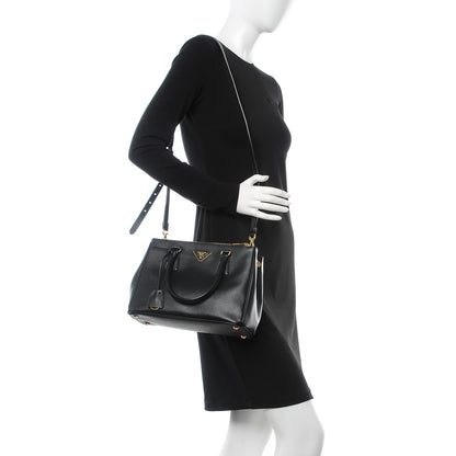 Prada Saffiano Small Galleria Double Zip Tote Black 2 of 8