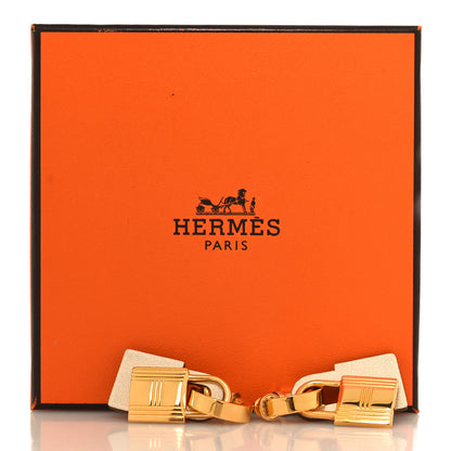 Hermes Gold Swift O'Kelly Earrings Craie 7 of 7