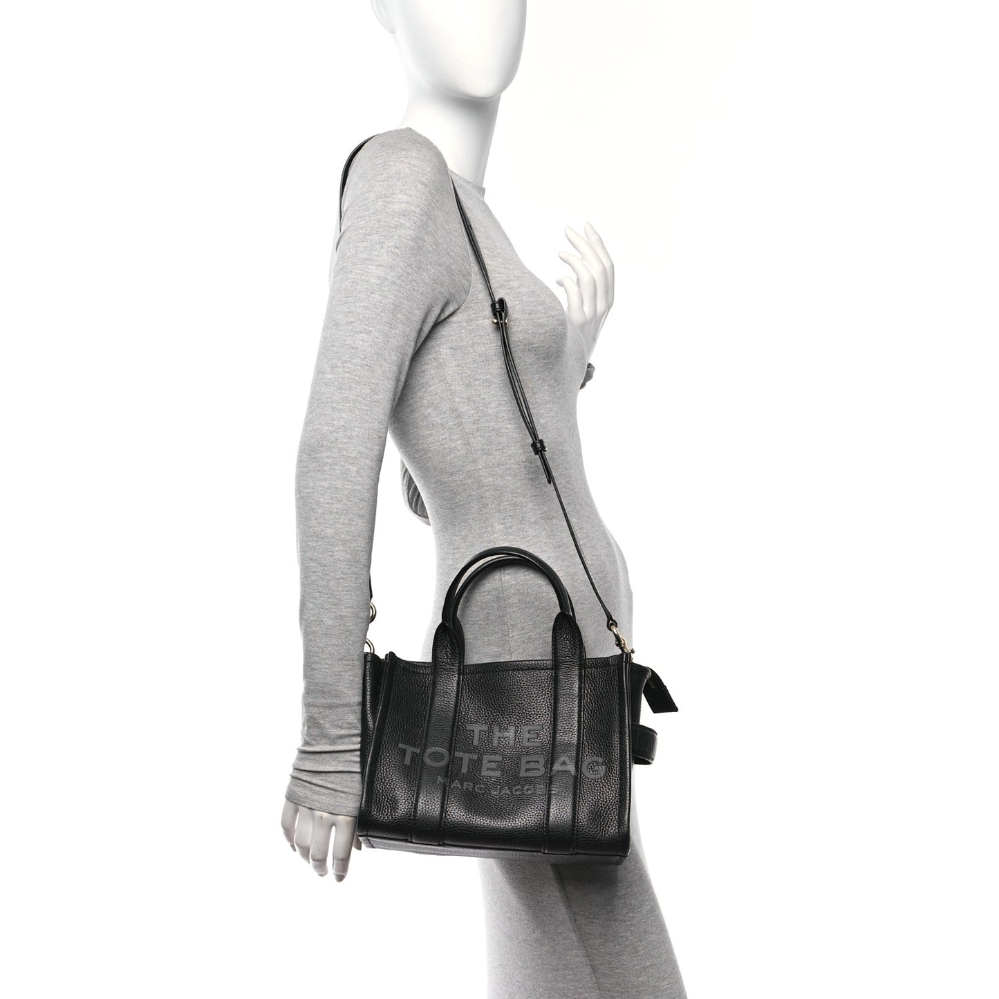 Grained Calfskin Small The Tote Bag Black
