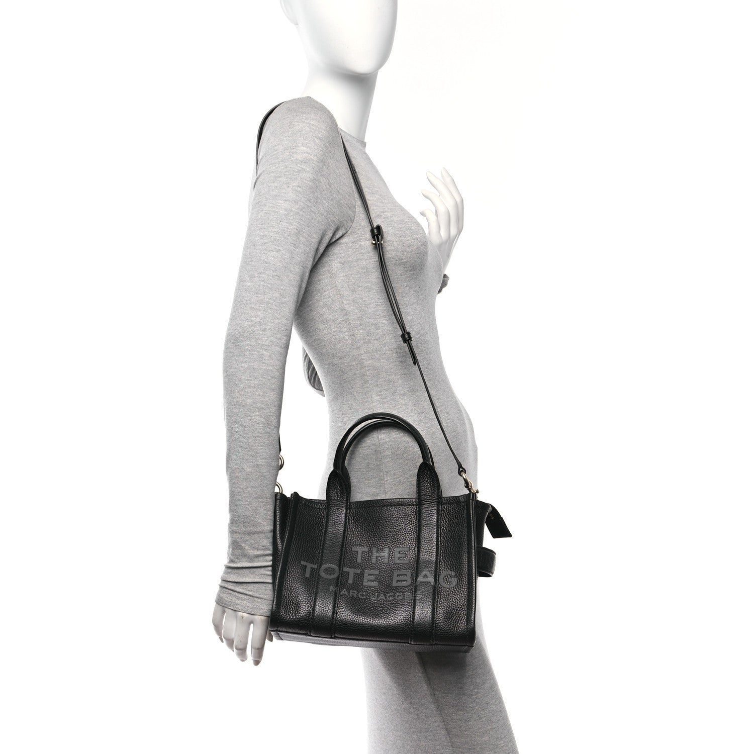 Marc Jacobs Grained Calfskin Small The Tote Bag Black 2 of 9