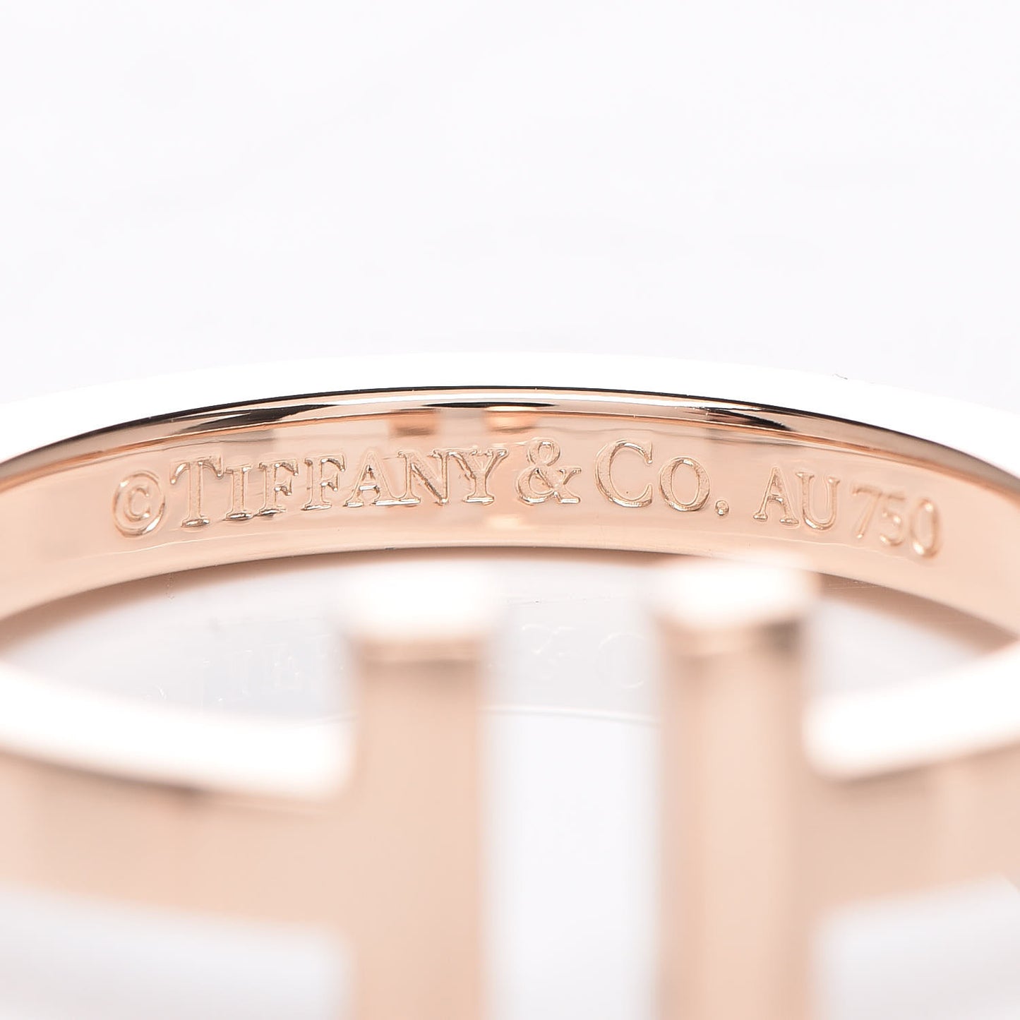 18K Rose Gold T Square Ring 57 8
