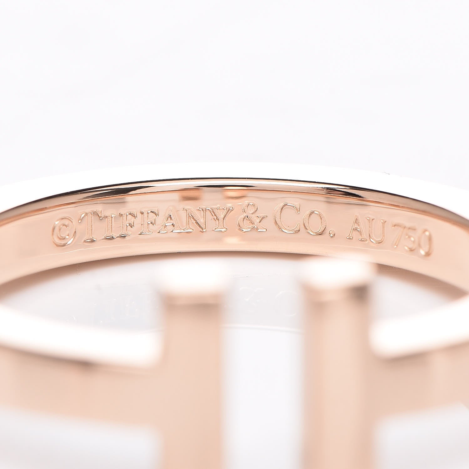 Tiffany 18K Rose Gold T Square Ring 57 8 5 of 5