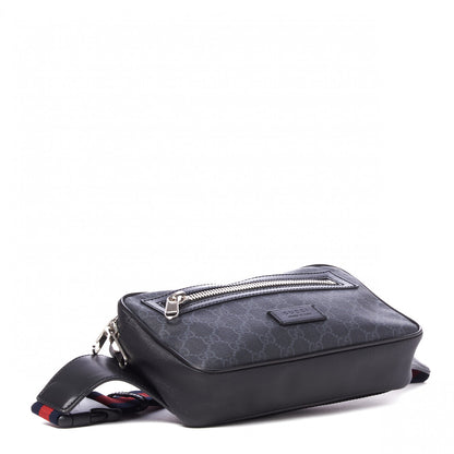 Gucci Soft GG Supreme Monogram Web Belt Bag Black Grey 3 of 8