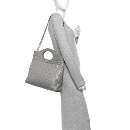 Chanel Lambskin Quilted Large 31 Shopping Bag Grey 2 of 10