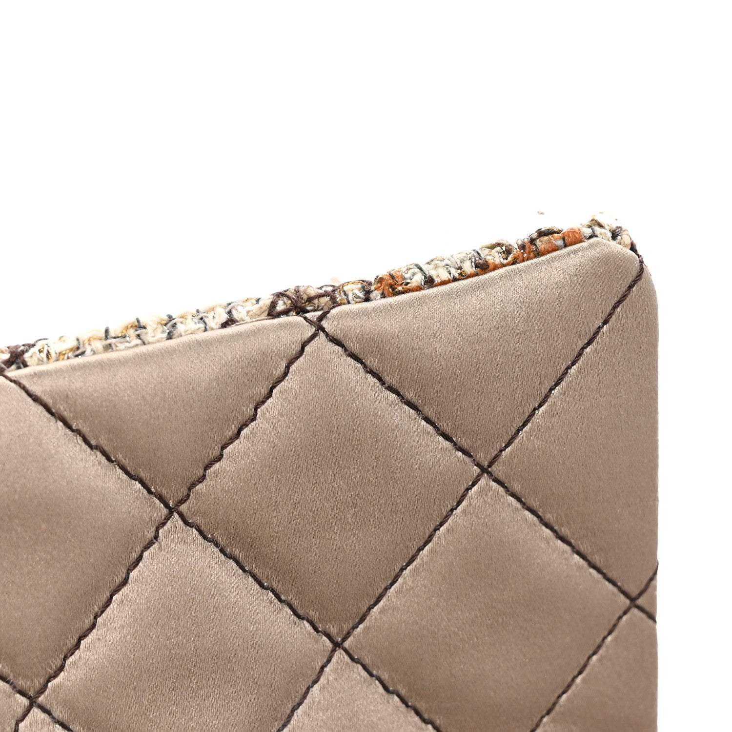 Chanel Metallic Tweed Quilted Medium Single Flap Beige Multicolor 12 of 12
