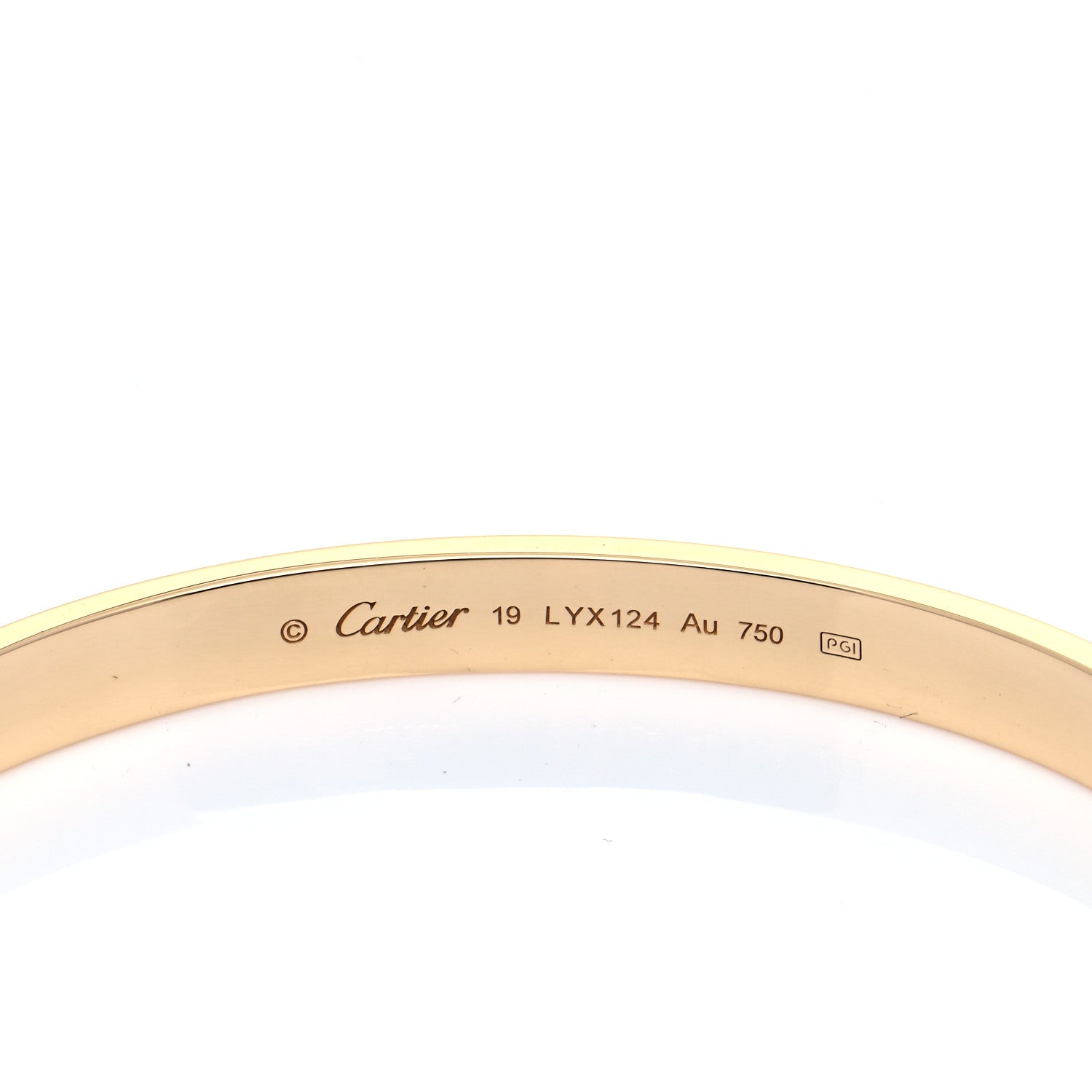 Cartier 18K Yellow Gold LOVE Cuff Bracelet 19 5 of 7