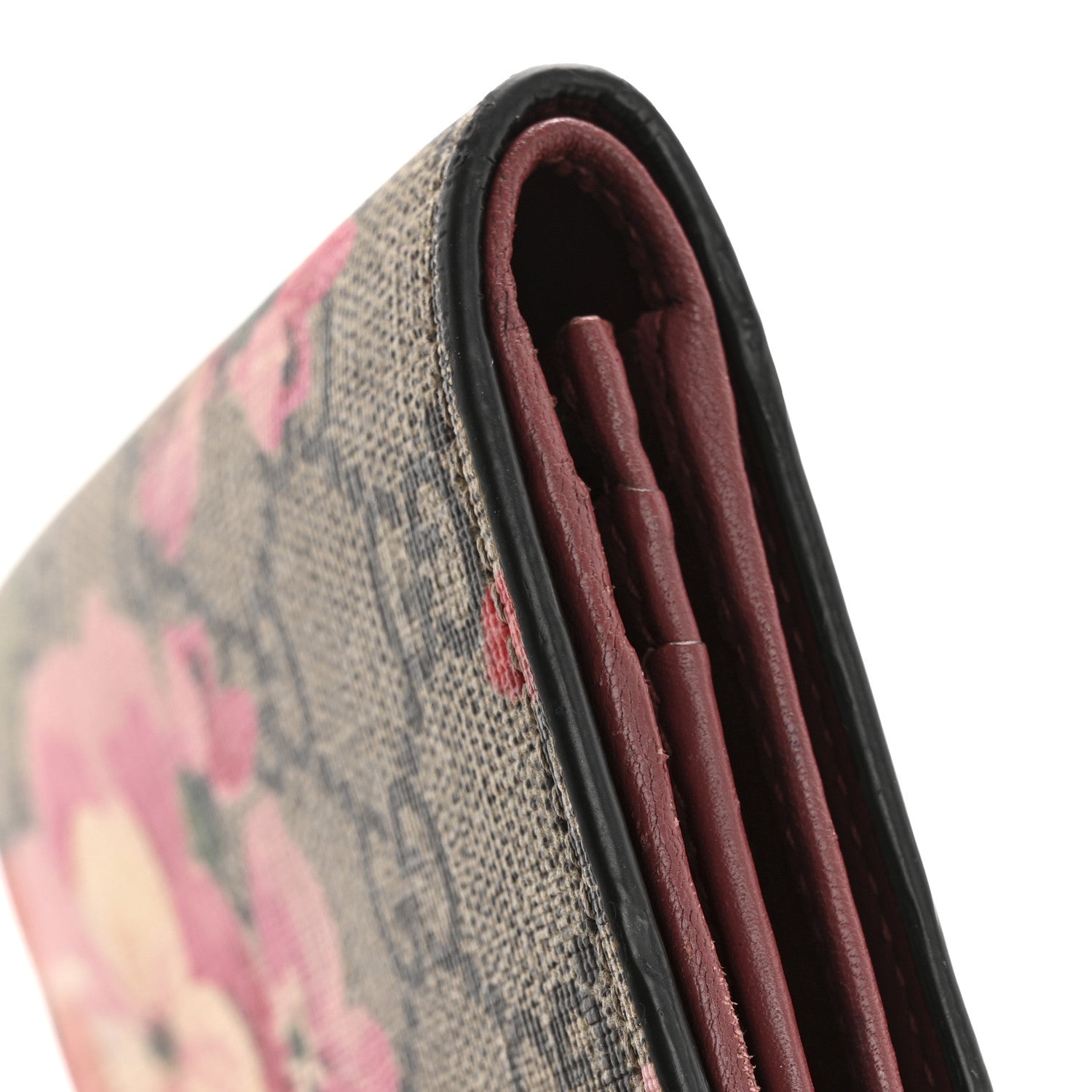 Gucci GG Supreme Monogram Blooms Card Case Beige Multicolor Dry Rose 9 of 11
