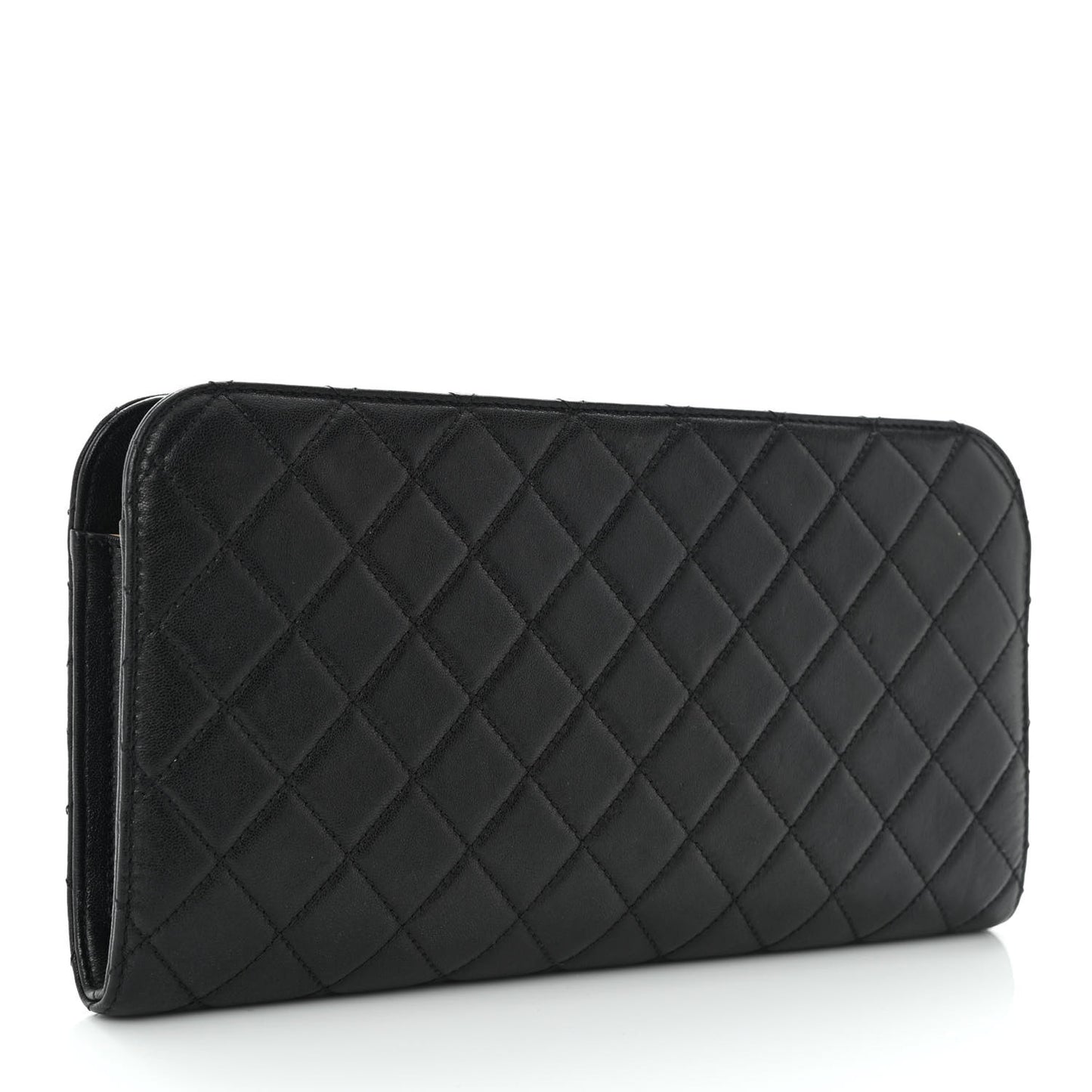 Lambskin Quilted Coco Midnight Clutch Black