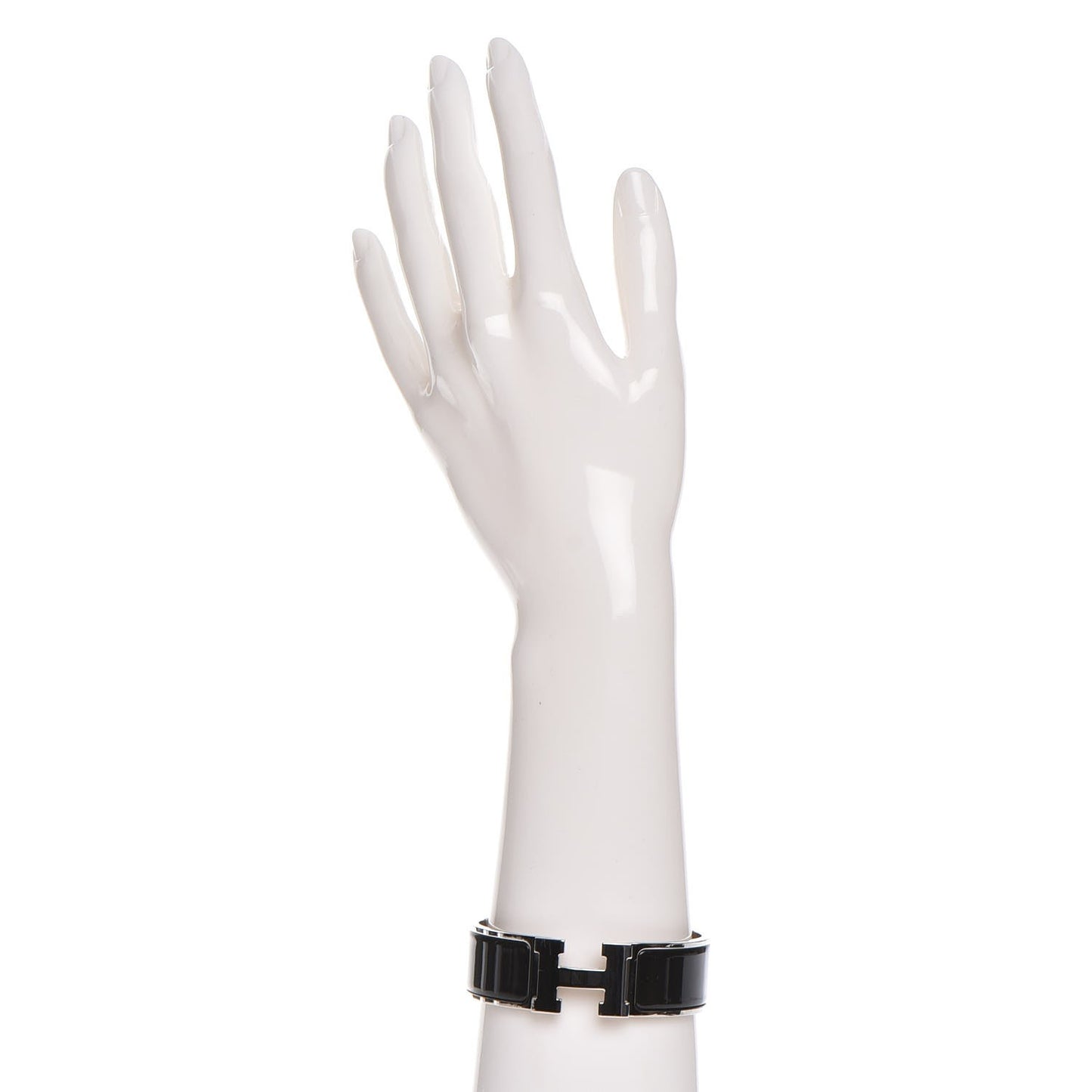 Enamel Wide Clic Clac H Bracelet GM Black