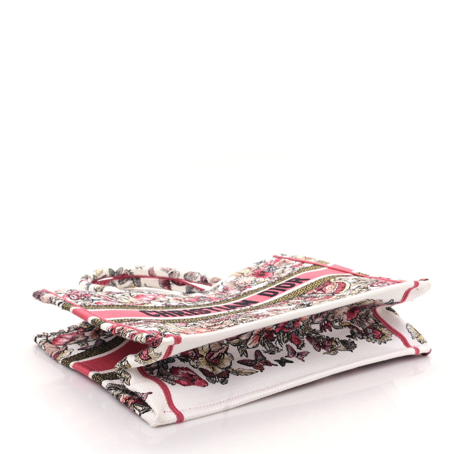 Canvas Embroidered Medium Butterfly Print Book Tote Multicolor
