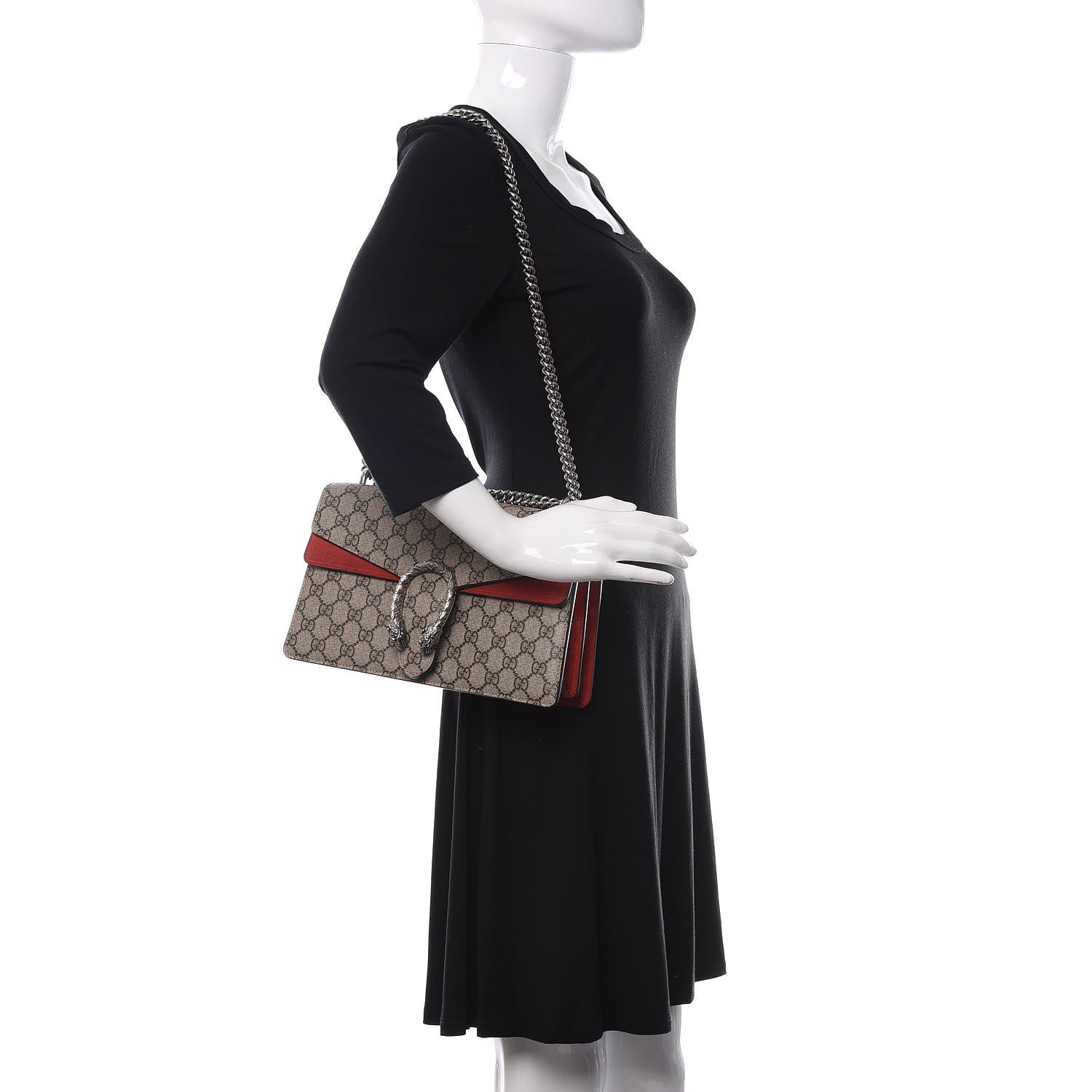Gucci GG Supreme Monogram Small Dionysus Shoulder Bag Red 2 of 11