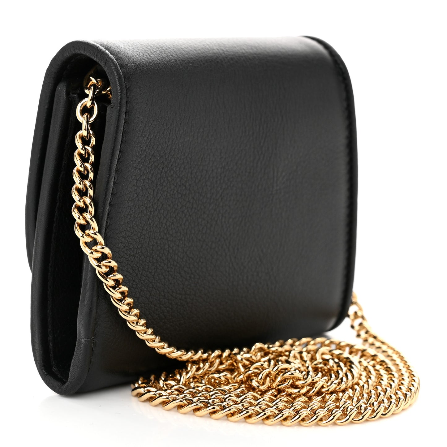 Roxy Calfskin Medium Blondie Chain Wallet Black