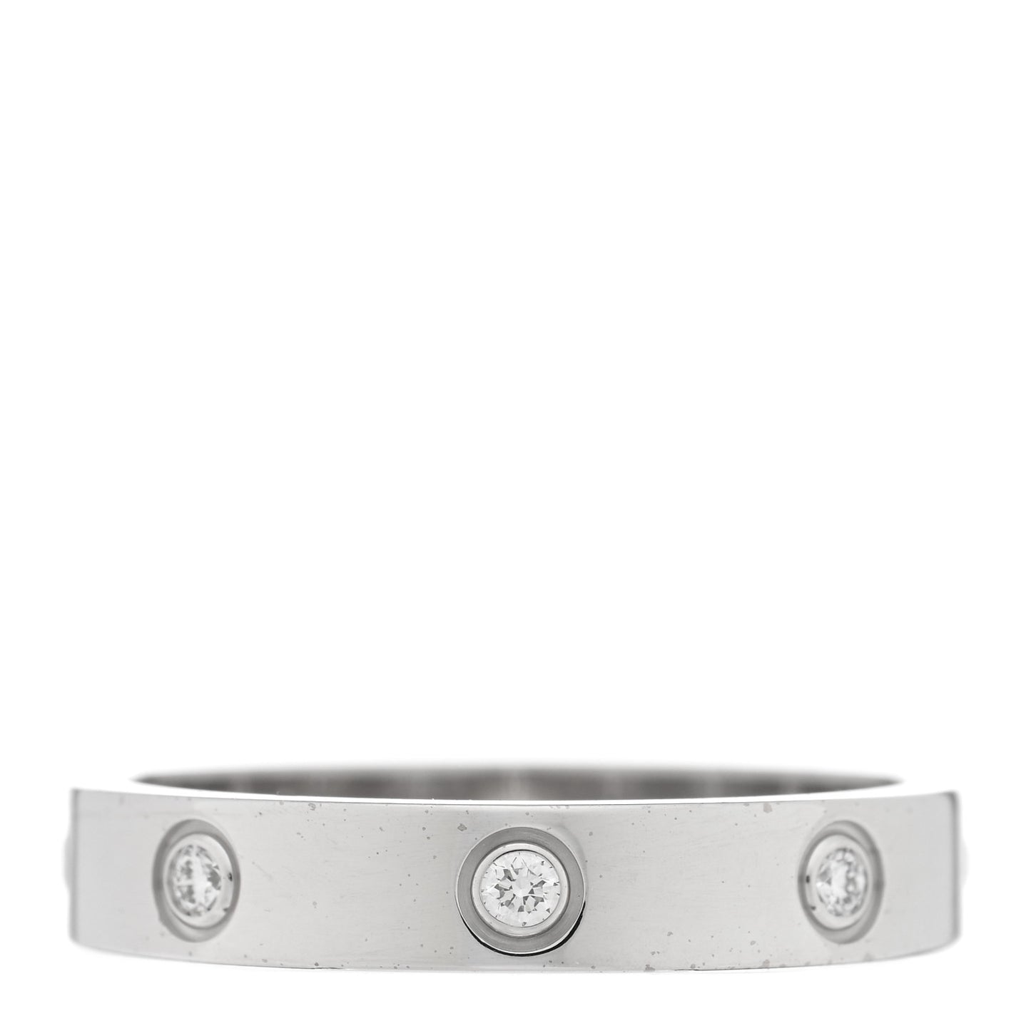 18K White Gold 8 Diamond 4mm Wedding Band LOVE Ring 59 8.75