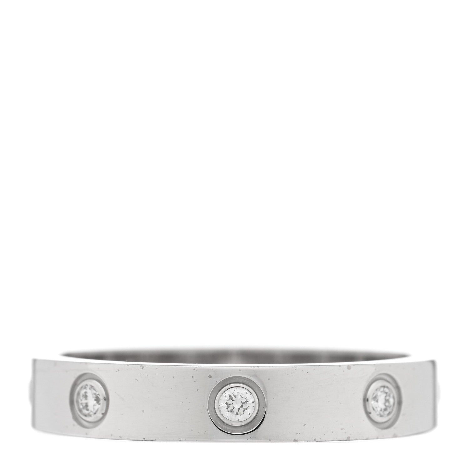 Cartier 18K White Gold 8 Diamond 4mm Wedding Band LOVE Ring 59 8.75 1 of 4