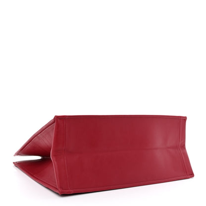 Christian Dior Calfskin Embossed Large Book Tote Red 4 of 15