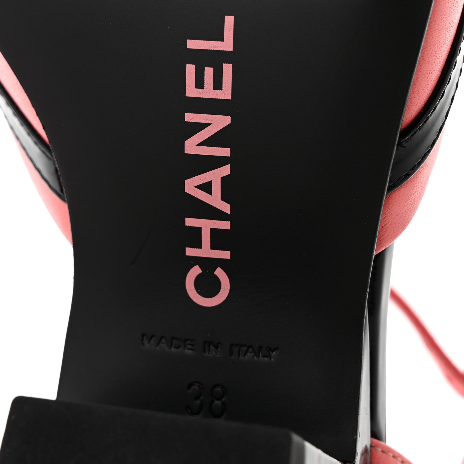 Chanel Patent Calfskin CC Ankle Strap Sandals 38 Pink Black 7 of 10