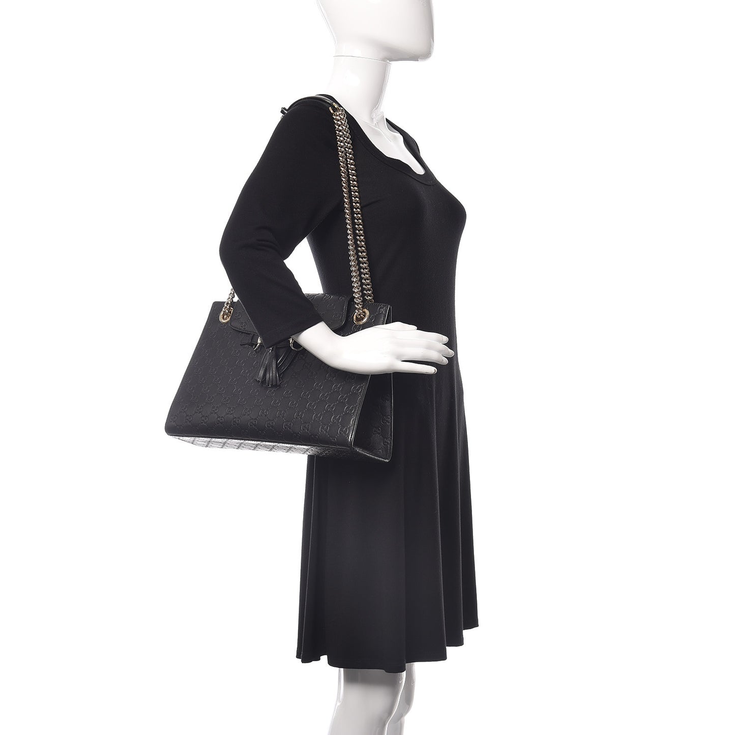 Guccissima Large Emily Chain Shoulder Bag Black