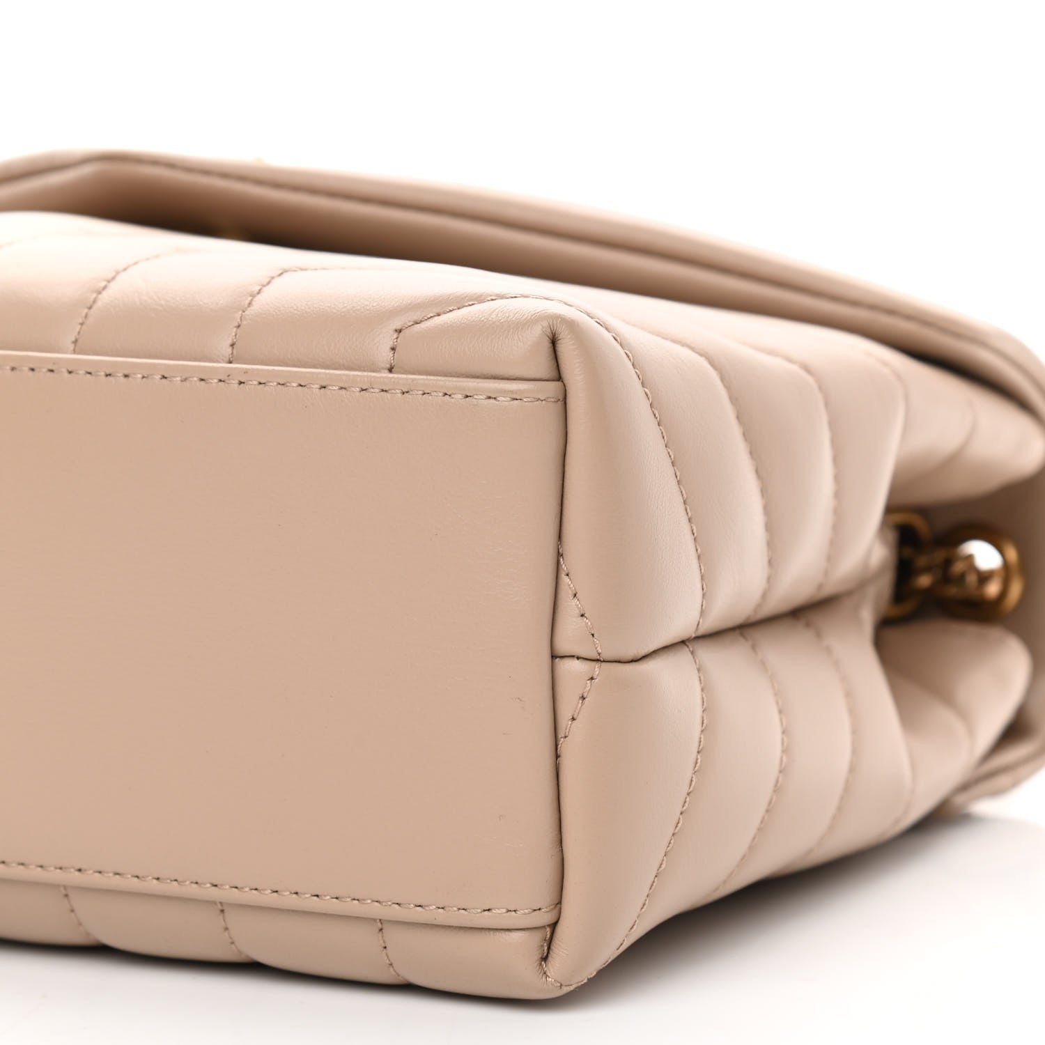 Saint Laurent Calfskin Y Quilted Monogram Small Loulou Chain Satchel Dark Beige 11 of 11