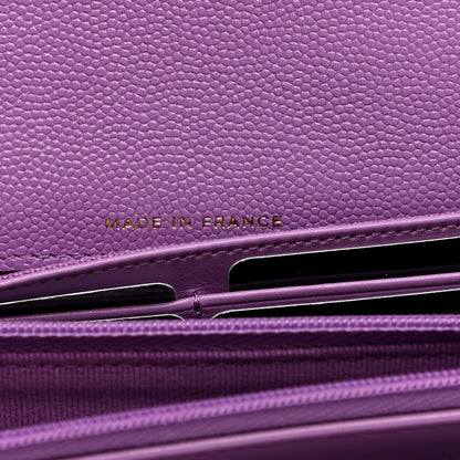 Chanel Caviar Quilted Large Flap Wallet Purple 7 of 10