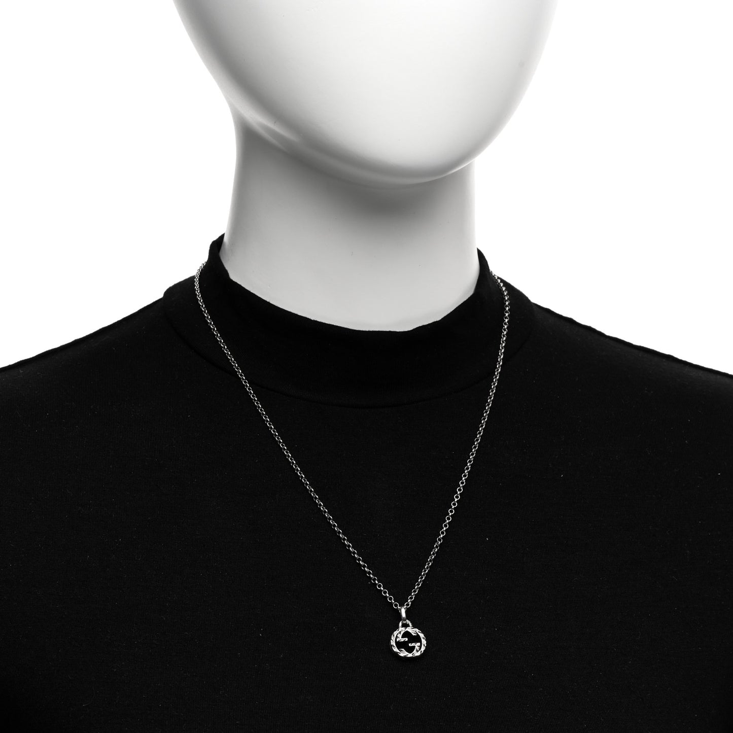 Sterling Silver Small Interlocking G Pendant Necklace