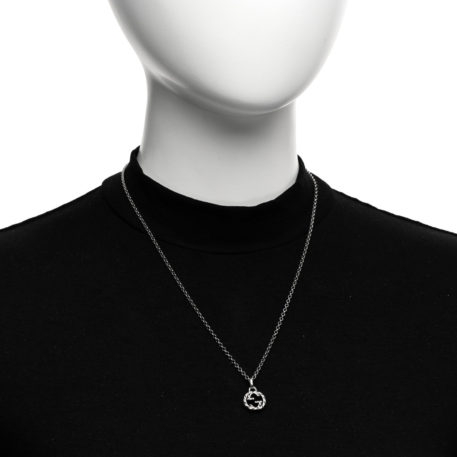 Gucci Sterling Silver Small Interlocking G Pendant Necklace 2 of 4
