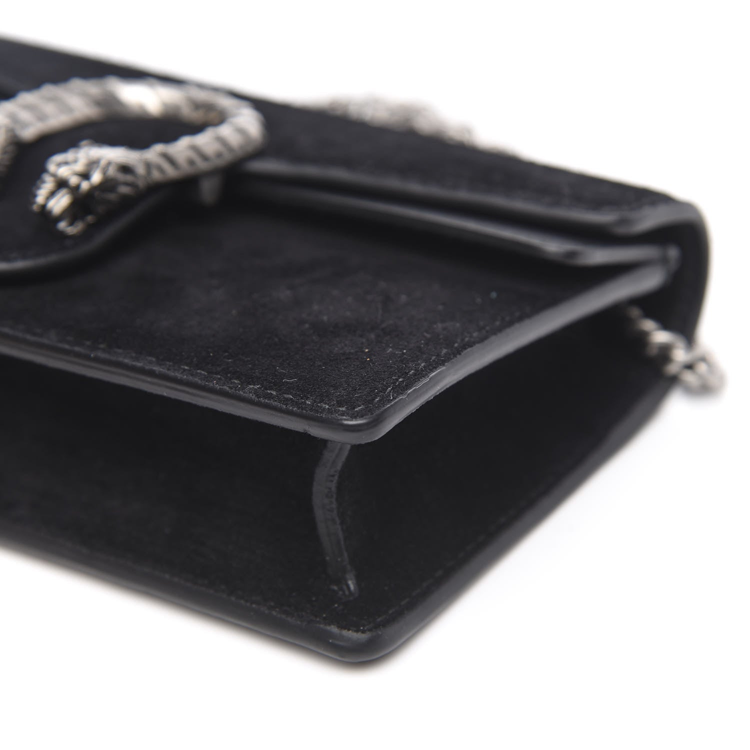 Gucci Suede Super Mini Dionysus Shoulder Bag Black 9 of 10