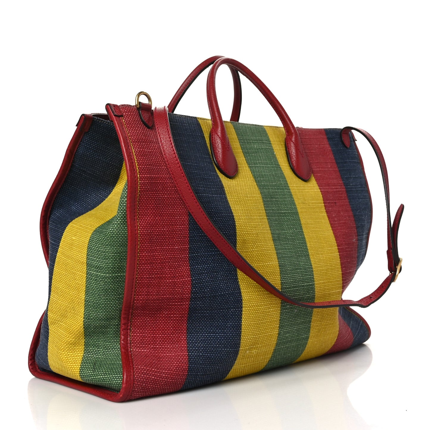 Canvas Marley Stripe Script Logo Large Gucci 100 Tote Bag Multicolor