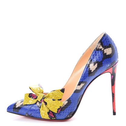 Christian Louboutin Ayers Watersnake Madame Menodo 100 Pumps 38 Version Blue 1 of 9