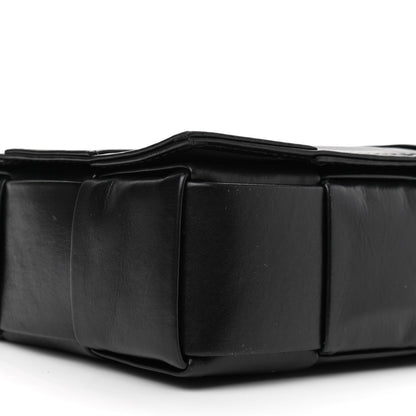 Bottega Veneta Paper Calfskin Maxi Intreccio Cassette Crossbody Bag Black 8 of 9