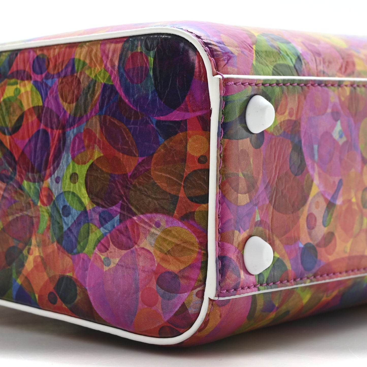 X HUANG YUXING Lambskin Printed Mini Lady Dior Art White Multicolor