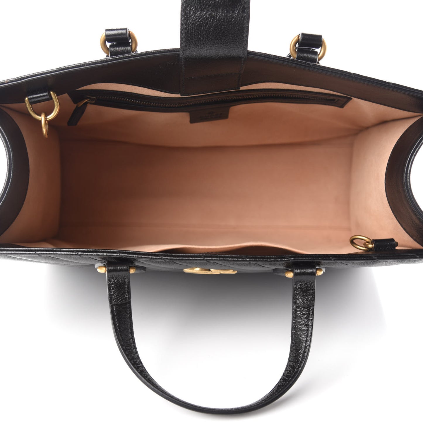 Azalea Calfskin Matelasse Diagonal GG Marmont Tote Bag Black