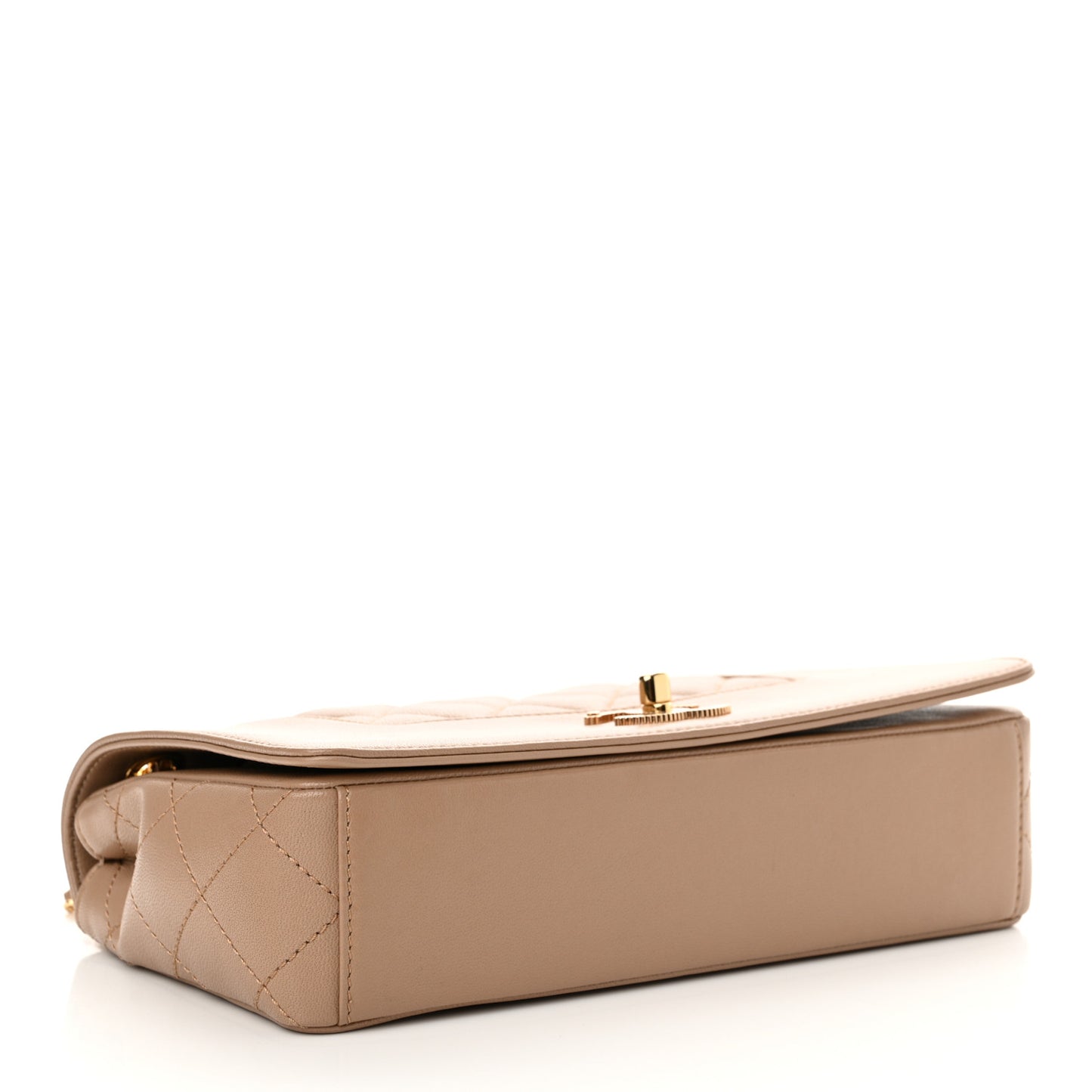 Sheepskin Quilted Vintage Mademoiselle Flap Beige