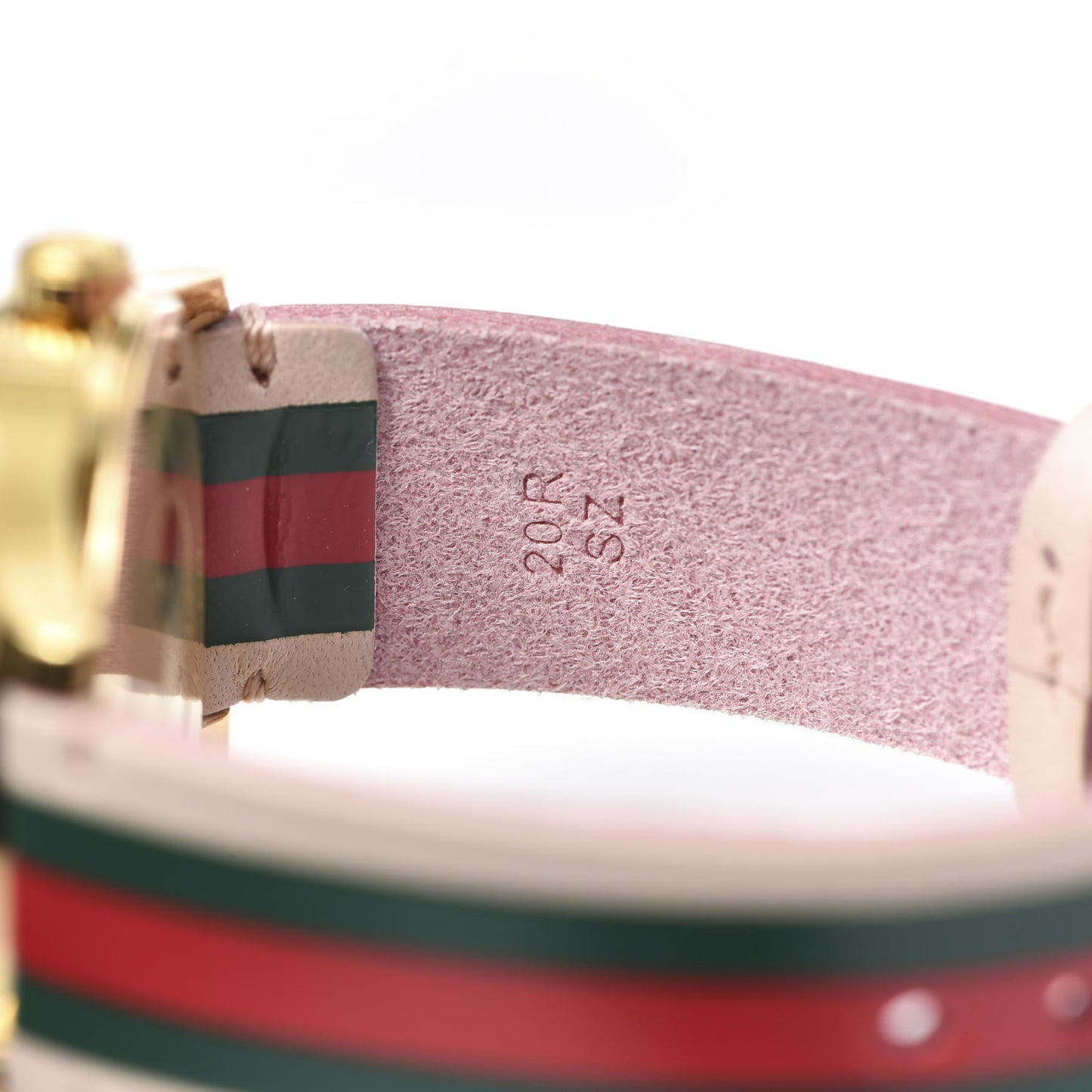 Stainless Steel Calfskin 38mm G-Timeless Stripe Web Quartz Watch Pink