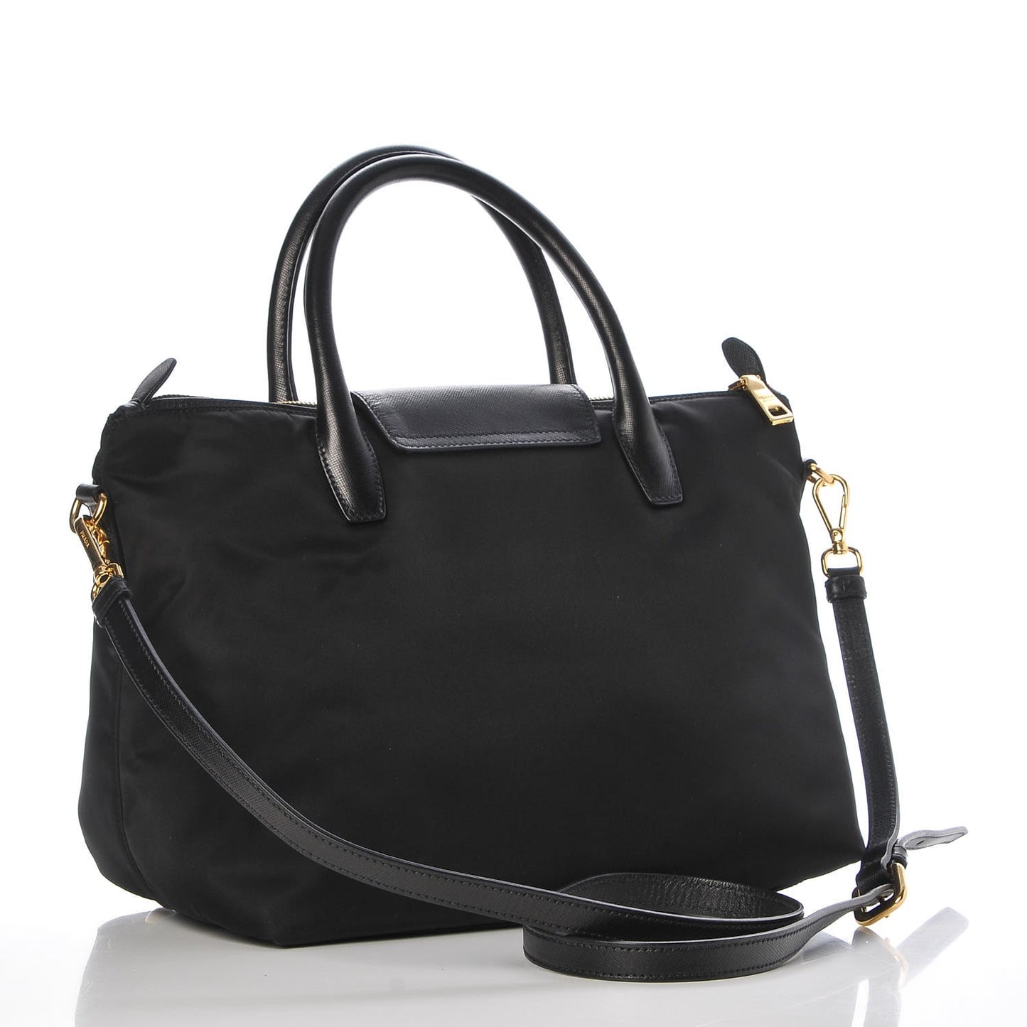 Saffiano Tessuto Nylon Tote Black