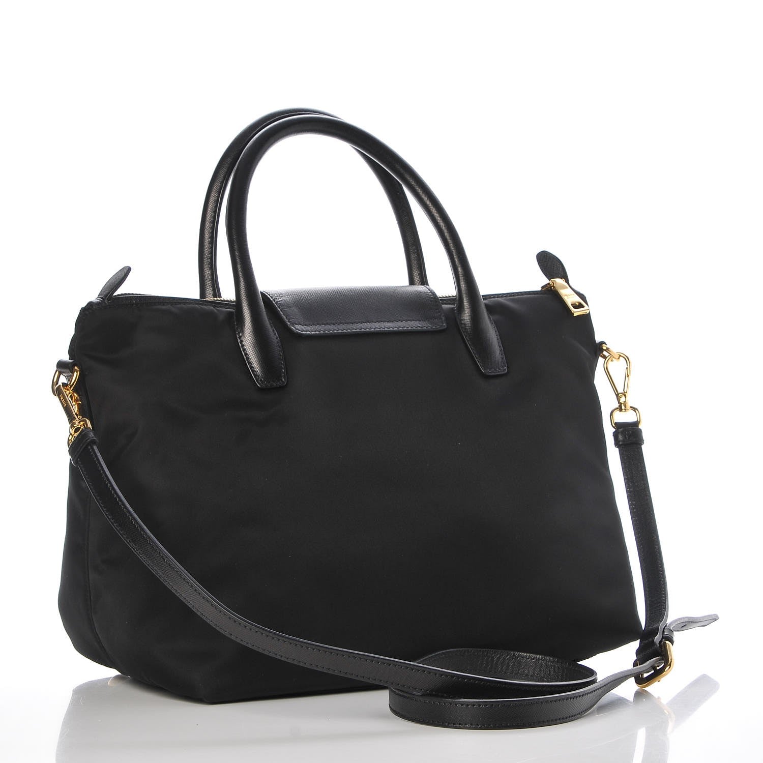 Prada Saffiano Tessuto Nylon Tote Black 3 of 7