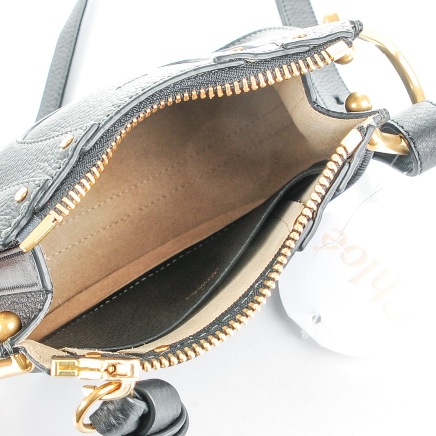 Grained Calfskin Nano Hayley Hobo Black