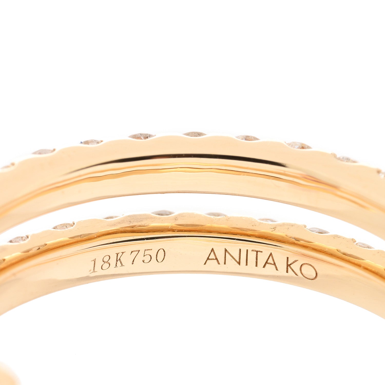 Anita Ko 18K Yellow Gold Diamond Coil Ring 60 9 4 of 5