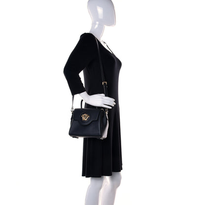 Versace Grained Calfskin Small La Medusa Top Handle Bag Black 2 of 12