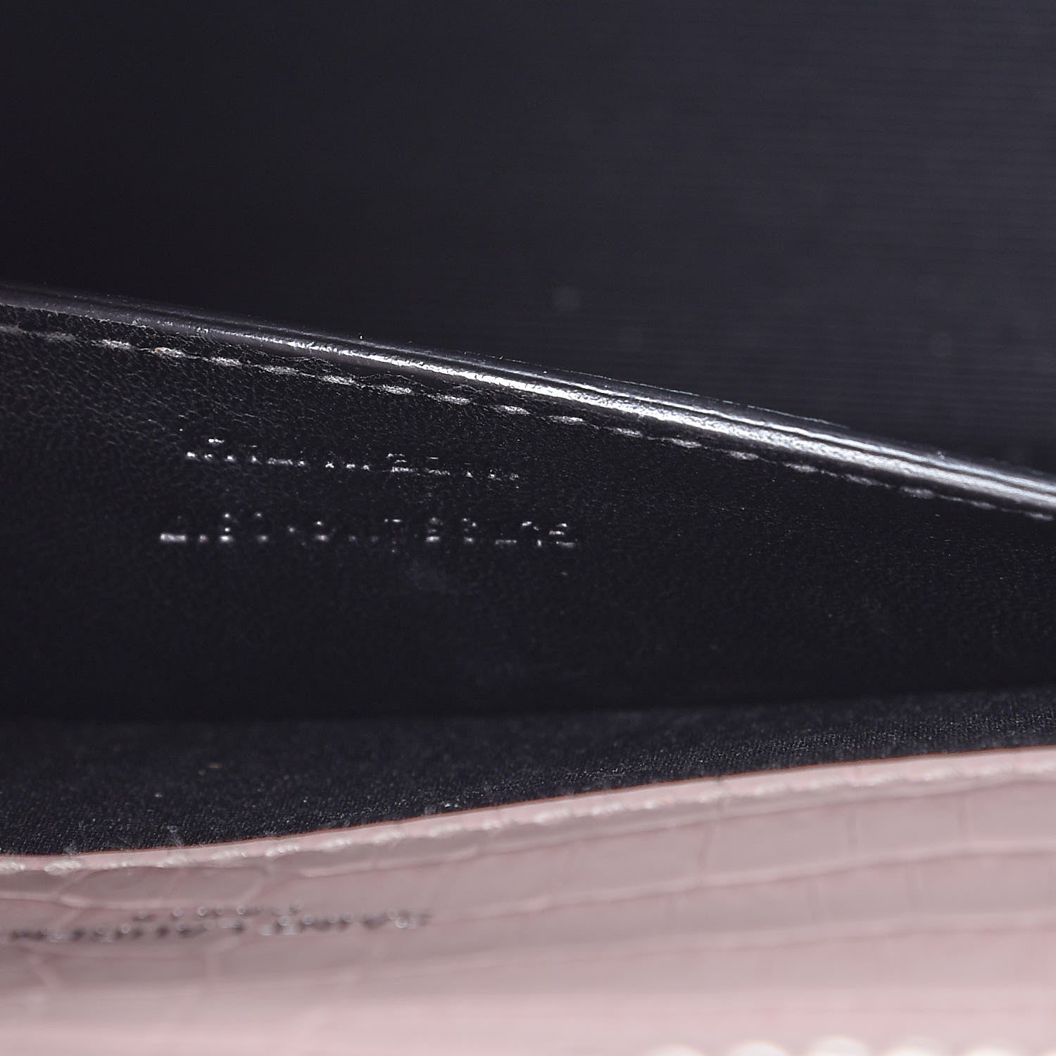 Saint Laurent Calfskin Crocodile Embossed Medium Classic Monogram Kate Tassel Satchel Powder Pink 7 of 11