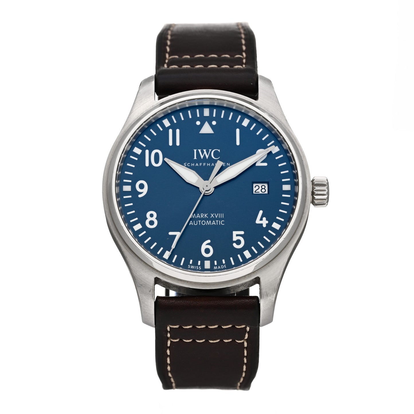 Stainless Steel Calfskin 40mm Pilot Mark XVIII Edition Le Petit Prince Automatic Watch Blue IW327010