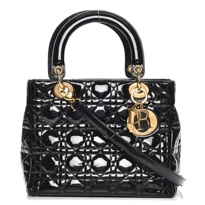 Christian Dior Patent Cannage Medium Lady Dior Black 1 of 8