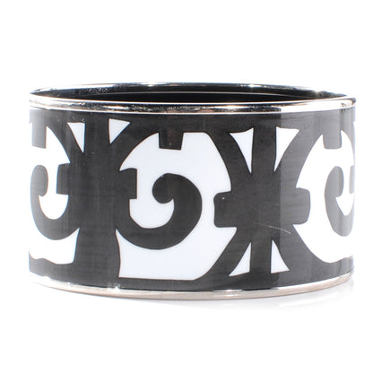Hermes Enamel Printed Extra Wide Balcons du Guadalquivir Bracelet 65 Black 3 of 5
