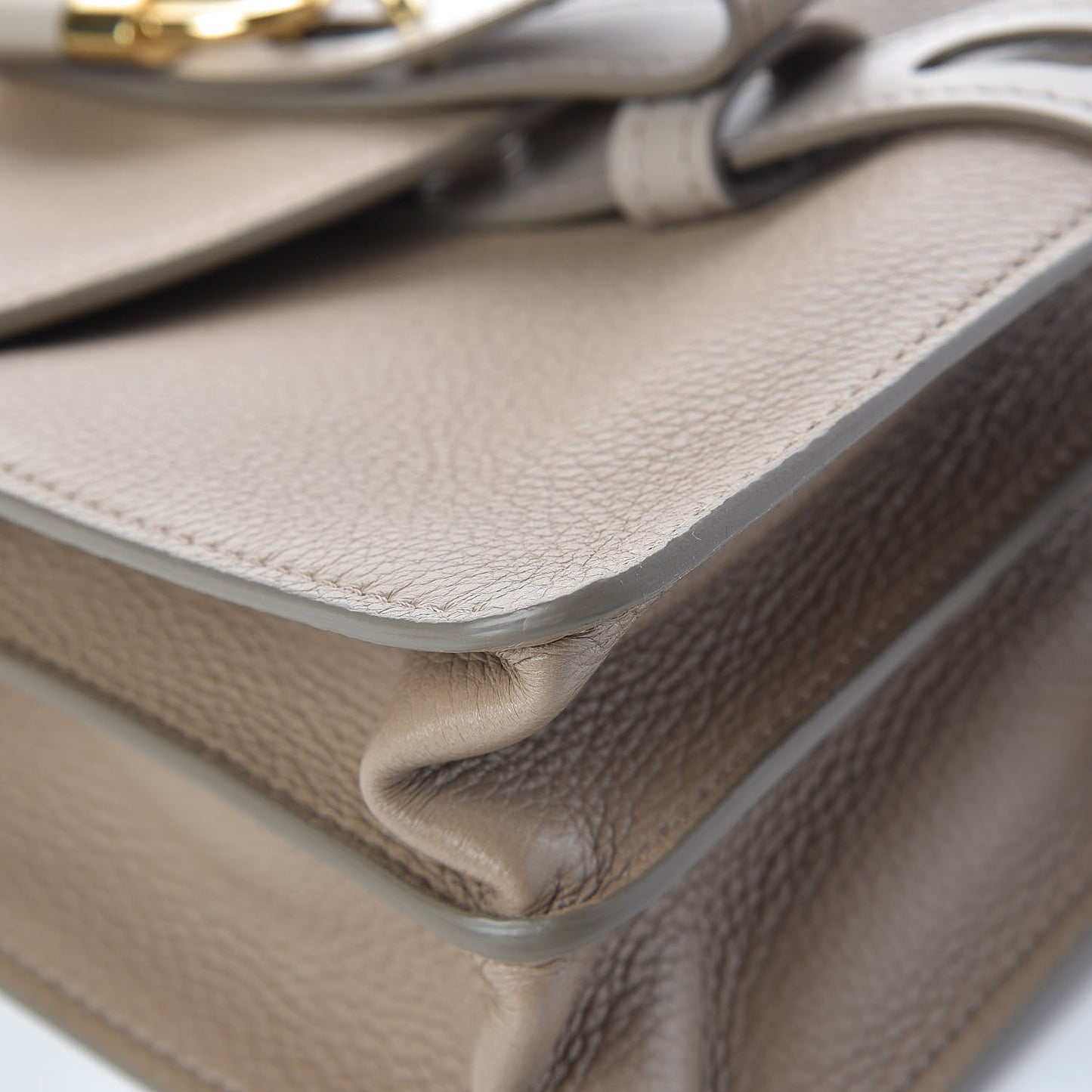 Shiny Grained Calfskin Medium Aby Day Shoulder Bag Motty Grey