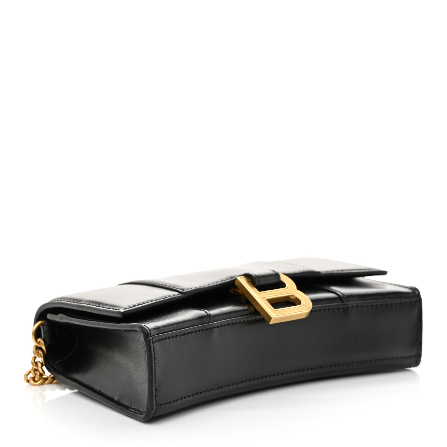 Balenciaga Shiny Box Calfskin Hourglass Chain Bag Black 4 of 10