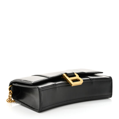 Balenciaga Shiny Box Calfskin Hourglass Chain Bag Black 4 of 10