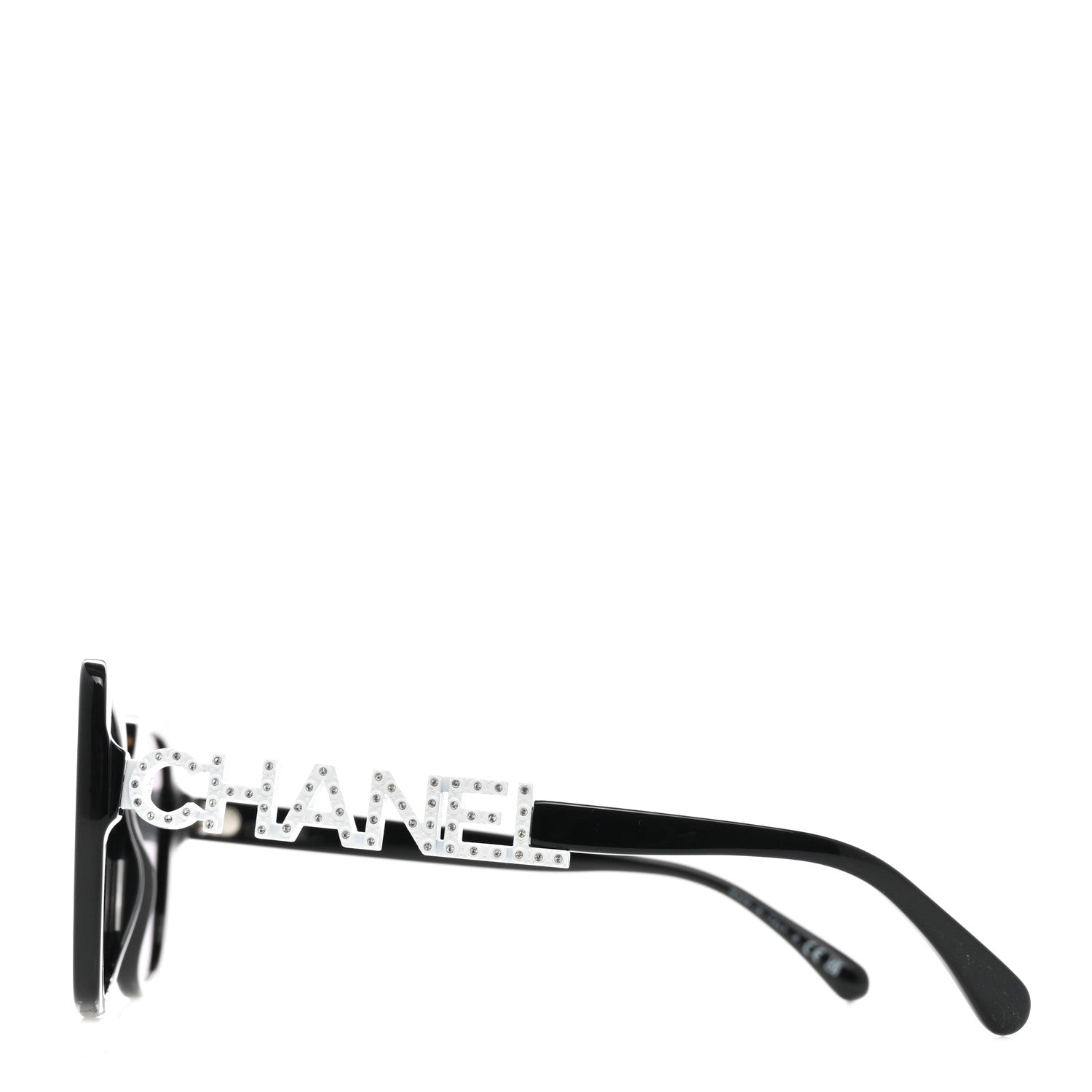 Chanel Acetate Strass Square Sunglasses 5422-B Black White 3 of 7